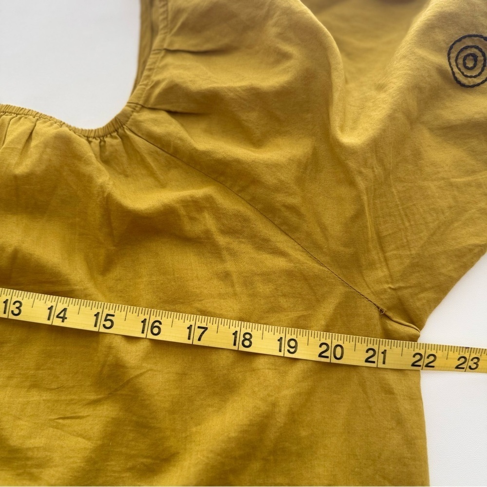 Michael Kors Mustard Yellow Embroidered Boho Tunic‎ Dress M - Picture 8 of 12